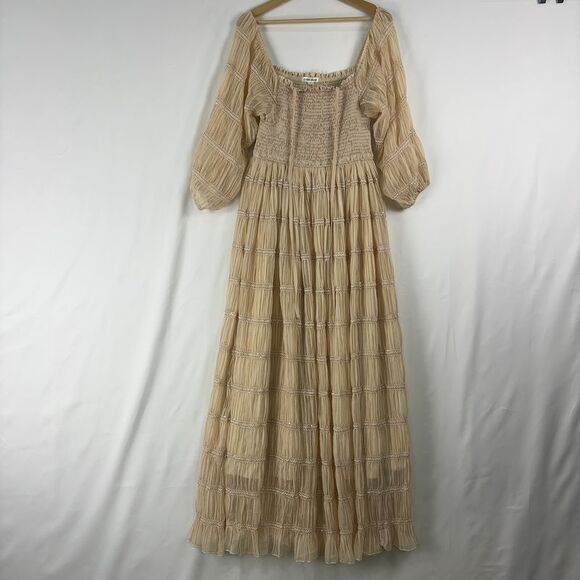 Indie Blue Dresses & Skirts - Indie Blue Chic Off-Shoulder Cream Maxi Dress